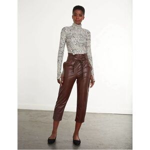 Commando Faux Leather Paper Bag Pant Oxblood